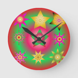 Horloge Ronde ensemble d'étoiles lumineuses sphériques