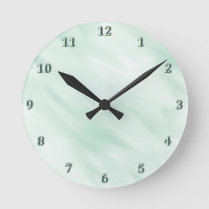 Horloge Ronde Ensemble en pastel vert brumeux moderne de Bath
