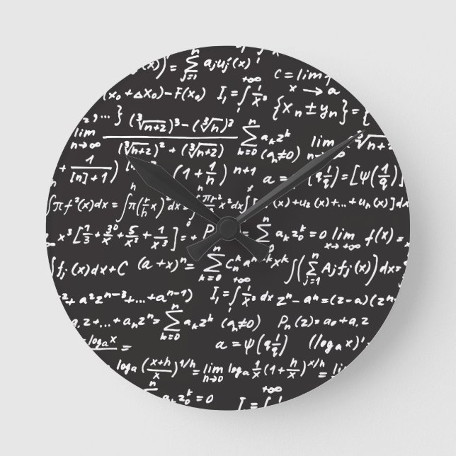 Horloge Ronde Équations mathématiques du tableau noir (Recto)