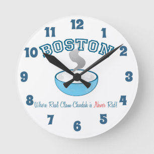 Horloge Ronde Équipe Boston Clam Chowder
