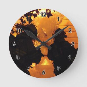 Horloge Ronde Équipe de sapeur-pompier