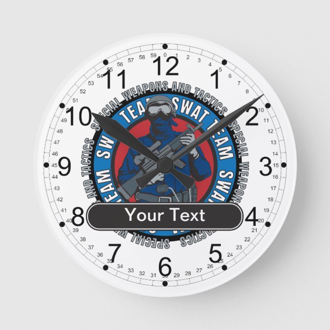 Horloge Ronde Équipe SWAT personnalisée (Recto)