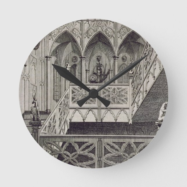 Horloge Ronde Escalier à Strawberry Hill, gravé par J. Newto (Recto)