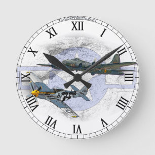 Horloge Ronde Escorte de vol du mustang P-51