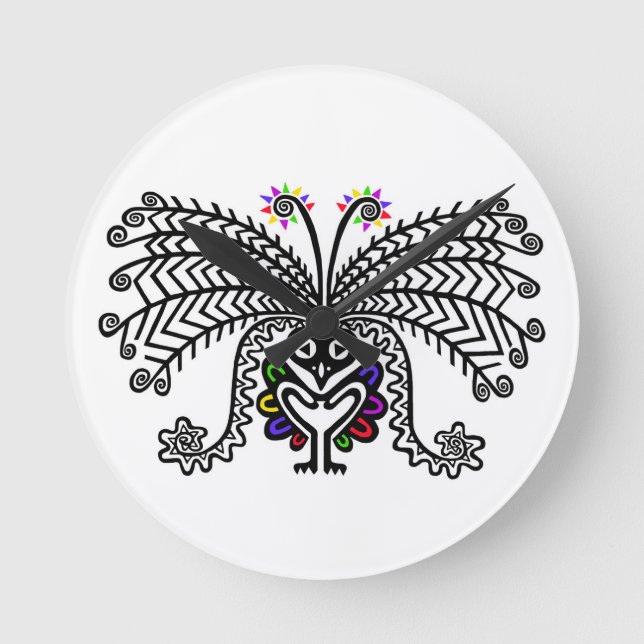 Horloge Ronde Espèces en voie de disparition - Graphic LyreBIRD  (Recto)