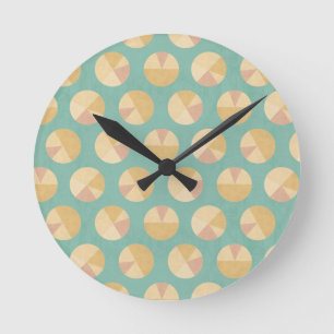 Horloge Ronde Étape motif orange et vert de   de Geo de