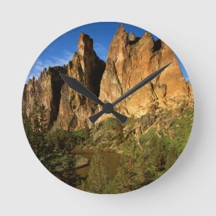 Horloge Ronde États-Unis, Oregon, Falaises De Granit À Smith R