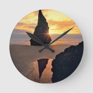 Horloge Ronde États-Unis, Oregon. Formation rocheuse au coucher 