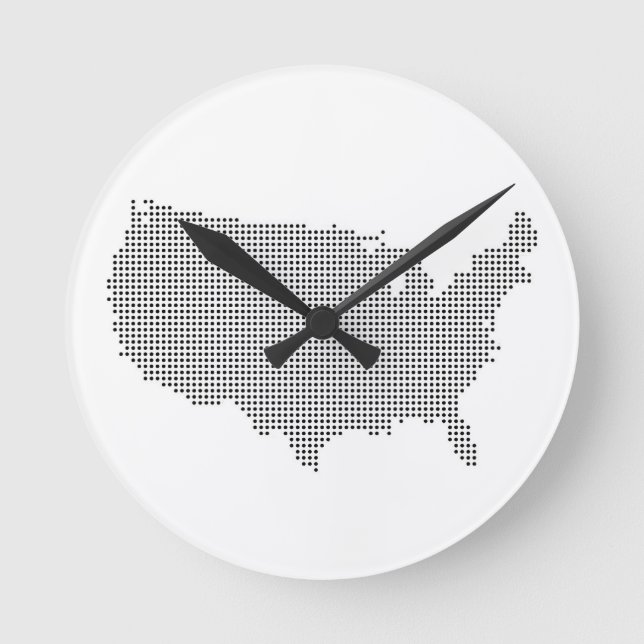 Horloge Ronde États-Unis Pixel Land (Recto)