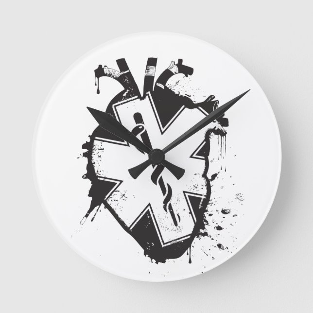 Horloge Ronde étoile de vie coeur anatomique (Recto)
