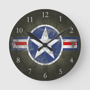 Horloge Ronde Étoile Vintage patriotique militaire