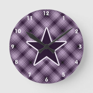 Horloge Ronde Étoile violette