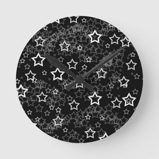 Horloge Ronde Étoiles blanches (Recto)