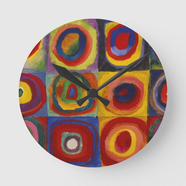 Horloge Ronde Étude des couleurs des cercles Carré (Recto)