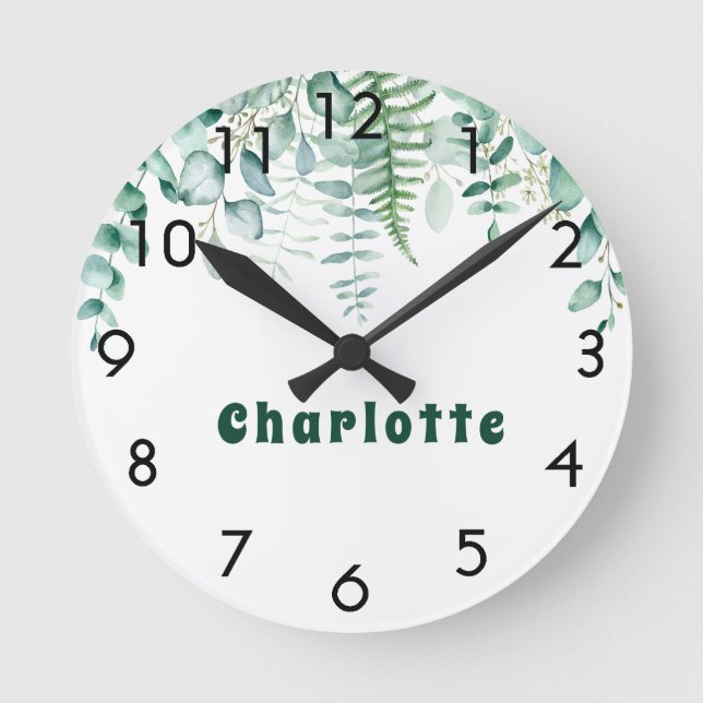 Horloge Ronde Eucalyptus nom de la forêt boisée (Recto)