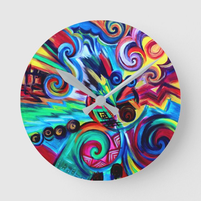 Horloge Ronde Explosion de couleur (Recto)