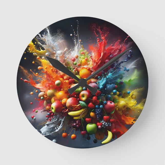 Horloge Ronde Explosion de fruits (Recto)