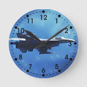 Horloge Ronde F16 Fighting Falcon Fighter Jet en vol