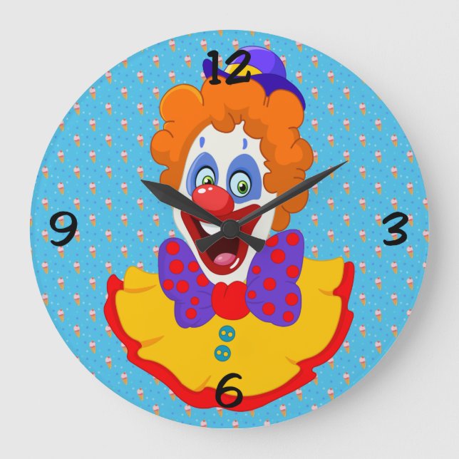 Horloge ronde face clown (Recto)