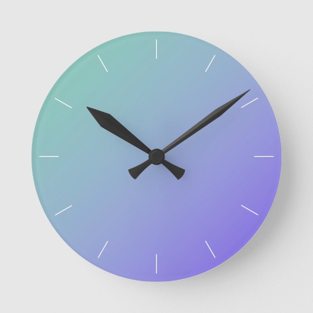 Horloge Ronde FADE dans TURQUOISE| abstrait choisir une couleur (Recto)