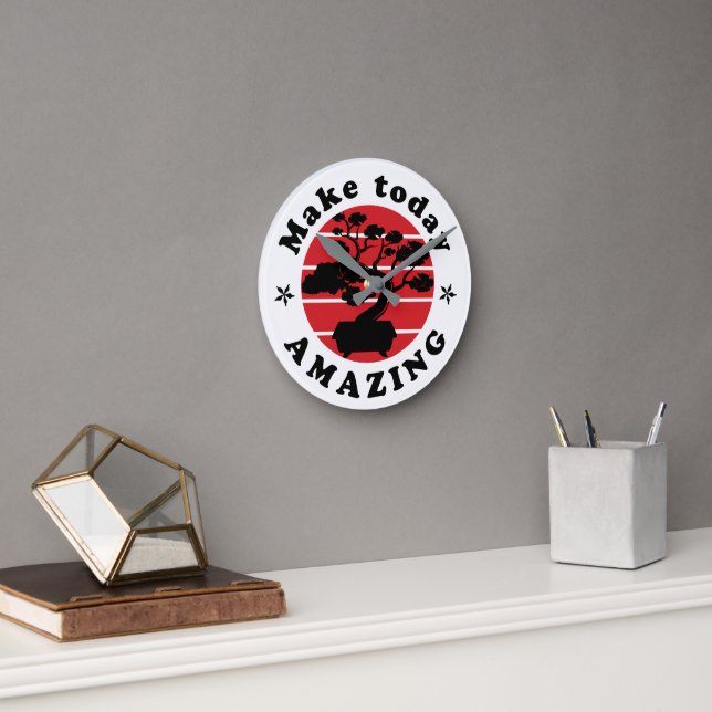 Horloge Ronde Faire aujourd'hui l'arbre Bonsai Extraordinaire (Bureau)