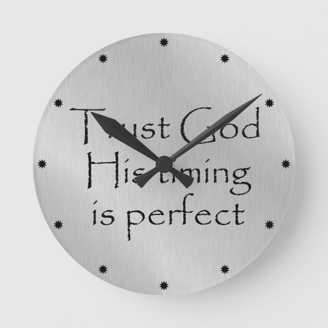Horloge Ronde Faites confiance à la citation temporelle de Dieu (Recto)