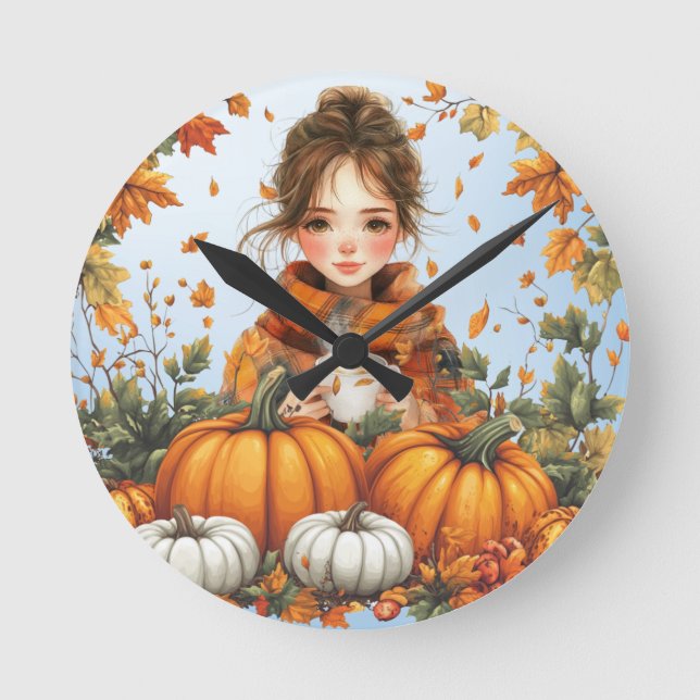 Horloge Ronde Fall Design Wall Clock (Recto)