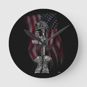 Horloge Ronde Fallen Soldier Clock