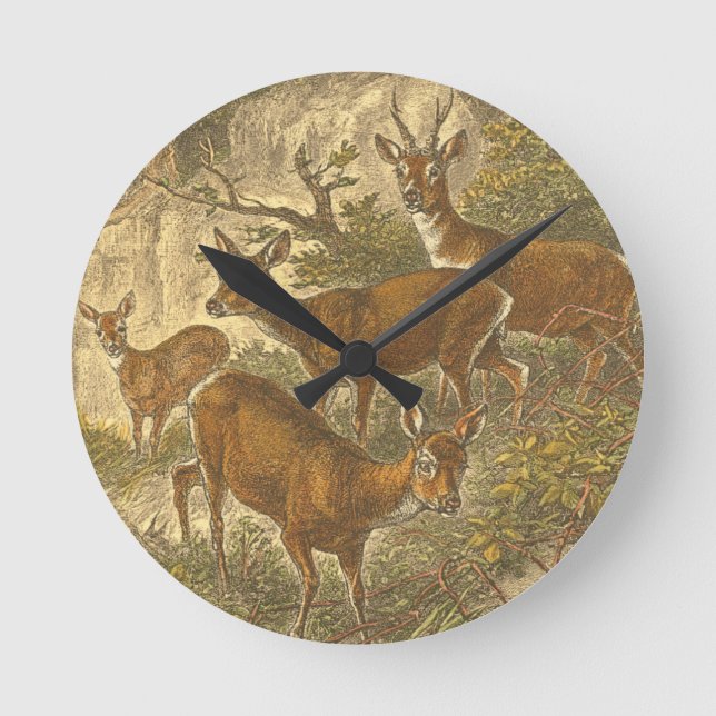 Horloge Ronde Famille des oeufs de poisson - cerfs communs dans (Recto)