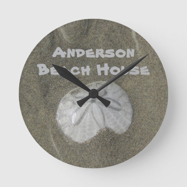 Horloge Ronde Family Beach House Sand Dollar Photo Coastal Home (Recto)