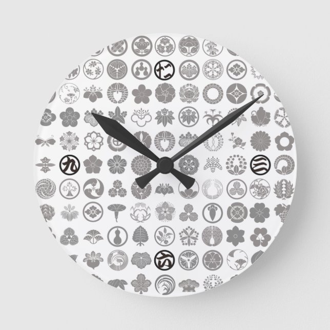Horloge Ronde [Family Crests] Flowers and Plants White (Recto)