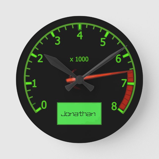 Horloge Ronde Fan de voiture de tête d'engrenage de nom personna (Recto)