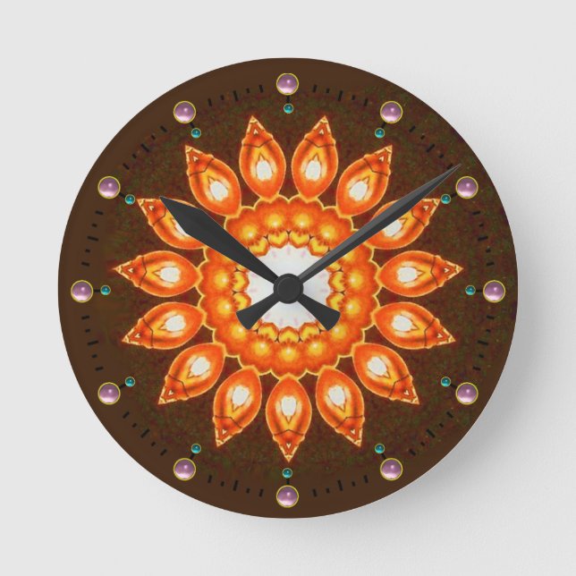 HORLOGE RONDE FANCY ORANGE FLOWER (Recto)
