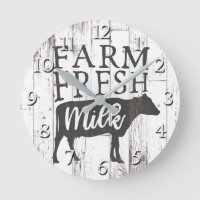Farm Fresh Milk Cow White Wood Country Farmhouse