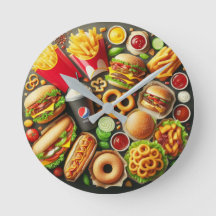 Fast Food Frenzy Wall Clock