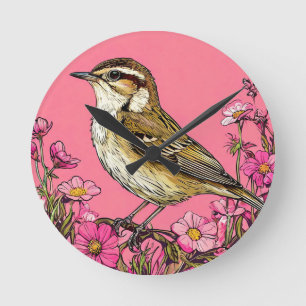 Horloge Ronde Fauvette des joncs oiseau