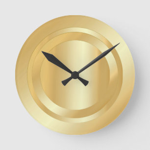 Horloge Ronde Faux Gold Glamorous Trendy Elegant Template