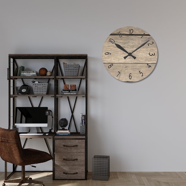 Horloge Ronde Faux Vieux Baril En Bois (Créateur téléchargé)
