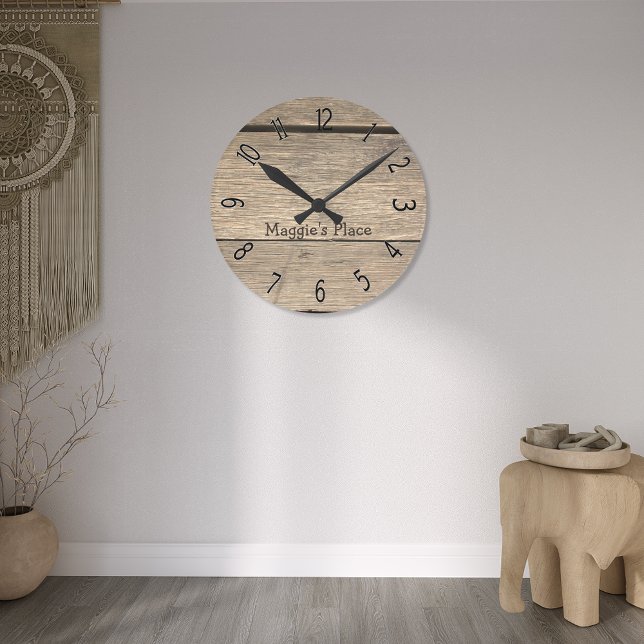 Horloge Ronde Faux Vieux tonneau en bois ・ Personnalisé (Créateur téléchargé)