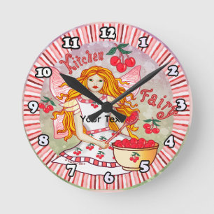 Horloge Ronde Fée de cuisine 