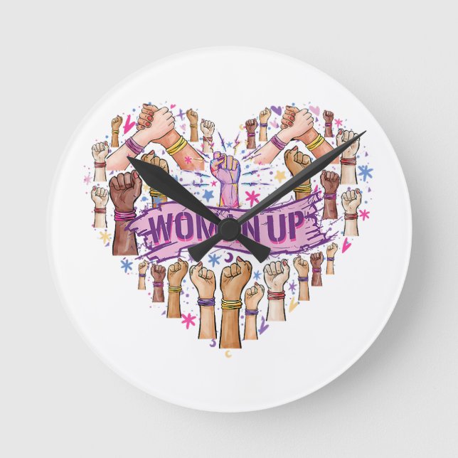 Horloge Ronde Féminisme Feministe Forte autonomisation des femme (Recto)