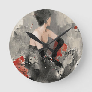 Horloge Ronde Femme vintage sauvage d'aquarelle d'Apple  