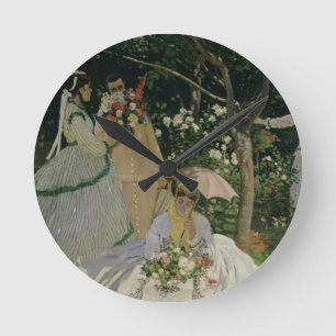 Horloge Ronde Femmes de Claude Monet   dans le jardin