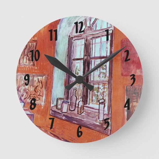 Horloge Ronde Fenêtre du Studio de Vincent van Gogh à l'Asile (Recto)