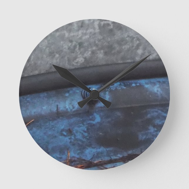 Horloge Ronde Fenêtre fosted par camion bleu (Recto)