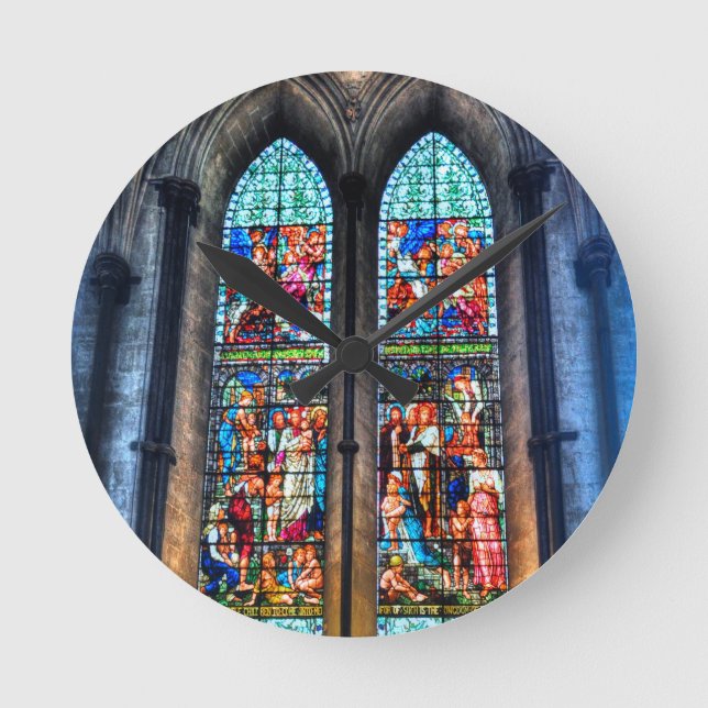 Horloge Ronde Fenêtres en verre tendu, Cathédrale de Salisbury,  (Recto)