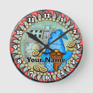 Horloge Ronde Fentes Bell gnome