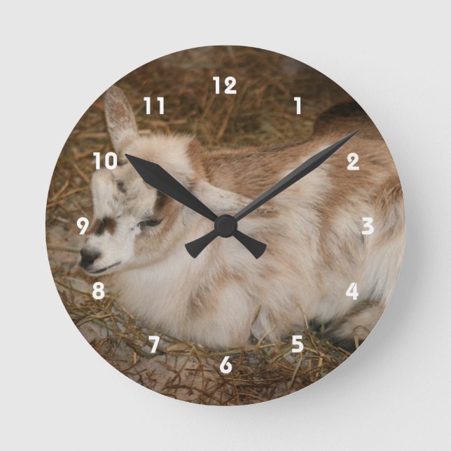 Horloge Ronde Fer petit bouc levant bébé (Recto)