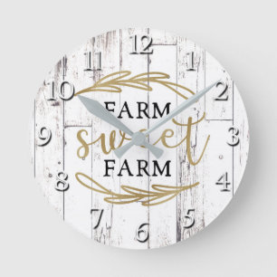 Horloge Ronde Ferme Douce Ferme Bois Blanc Ferme de Campagne