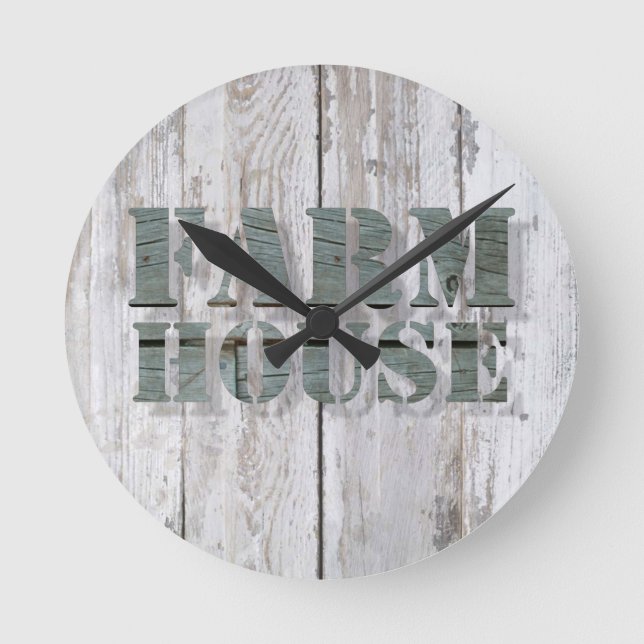 Horloge Ronde ferme en bois blanc de l'ouest (Recto)